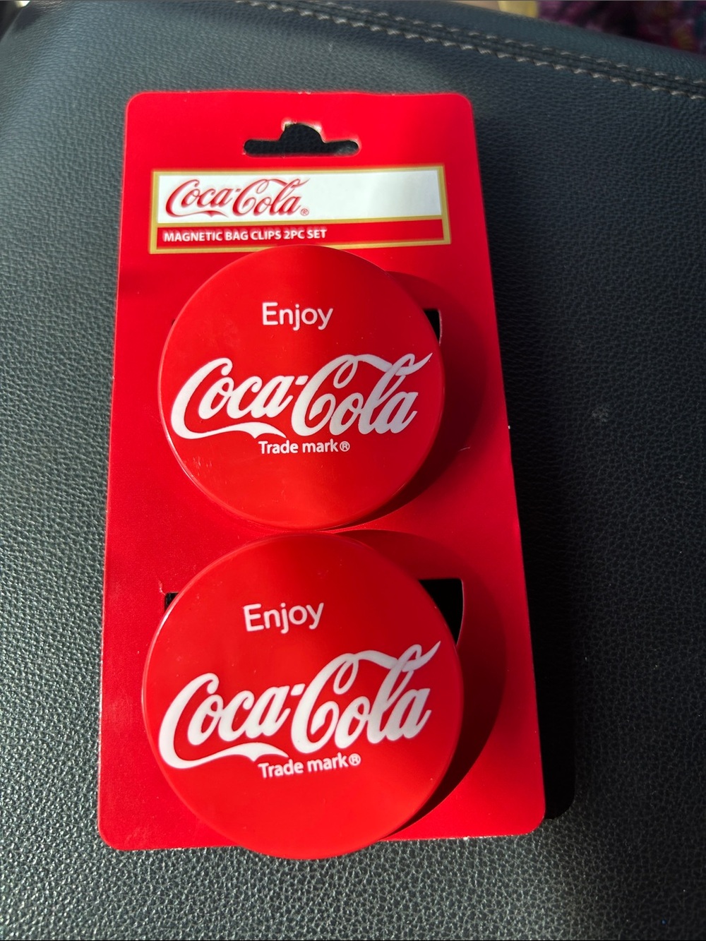 Coca Cola Red Magnetic Bag Clip Set, 2-Pack